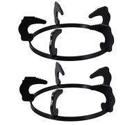 2pcs Cast Iron Gas Stove Rack for Wok Support and Flame Focusing | 20.2cm round Ring, Bevelled Step Slot Design, Black Finish for Home Hob Cookware