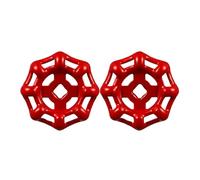 2pcs Cast Iron Valve Wheel Handle Replacement for Shutoff and Spigot | Octagon and Hexagon Shapes, One-piece Die-cast Steel Zinc Build, Red Finish, Easy Install Random Style