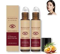 2PCS Castor Oil and Frankincense Roller Ball,Rollerball Castor Oil Organic Roll On,Nourishng Eye Serum Roller,Frankincense Balm for Puffiness,Reduce Fine Line & Wrinkle,Eye Bag Dark Circle Eraser