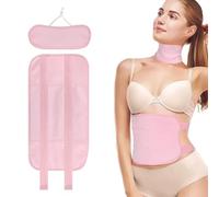 2PCS Castor Oil Pack, Reusable Adjustable Castor Oil Pack Kit, for Neck & Abdomen, for Liver, Aid Sleep, Improve Circulation Digestion Constipation (Pink)