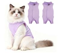 2Pcs Cat Body Suit after Surgery, Cats Vest Bodysuit After Surgery, Kitten Surgery Recovery Suit for Abdominal Wounds or Skin Diseases, Cats Anti Licking Vest Bodysuit, Care Cone Collar Alternatives