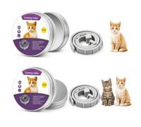 2pcs Cat Calming Collar Natural Essential Oils Anxiety Pheromones Adjustable Quick Release Calm Collar Waterproof Durable Long-Lasting 16-Month Stress Relief Cat Calm Collar for Cats Over 7 Weeks 38cm