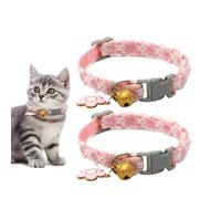 2pcs Cat Collar Breakaway, Adjustable Lace Flowers Cat Collar With Bells, Cute Spring Summer Cat Necklace Collar
