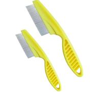 2PCS Cat Comb Special Brush Long Hair Pet Dense Tooth Open Knot Artifact Professional Grooming Tool for Pets Easy to Clean Stainless Steel -Slip Handle Lightweight Portable
