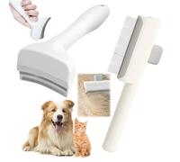 2Pcs Cat Comb V-Tooth Deshedding Comb Set, Celery Pets Deshedding Combes for Dogs,Self-Cleaning Flea Brushes for Cats,Dog Grooming Brush for Removing Matted & Loose Fur