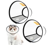 2Pcs Cat Cone Collar, 7.2'-9'ins Soft Lightweight Plastic Cat Cones to Stop Licking, Waterproof & Adjustable Elizabethan Collar, Suitable for Kittens Recovery and Grooming