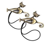 2PCS Cat Curtain Tiebacks, Magnetic Curtain Rope Tiebacks Cute Cat Magnetic Window Curtain Clips Tieback Drape Tie Backs Bedroom Drapery Holder Curtain Rope Holdbacks for Home Balcony (Bronze)