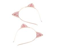 2pcs Cat Ear Headband with Crystal, Metal Hair Hoop for Women | Lightweight Portable Design, Non Slip Comfort, Fashionable Festive Style for Events the Go