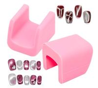 2Pcs Cat Eye Magnet for Nails | Professional Nail Polish Magnet Tool for French, Wide & Side Cat Eye Effects | Ergonomic Groove & Non-Slip Design | Portable for Salon and Home DIY Use