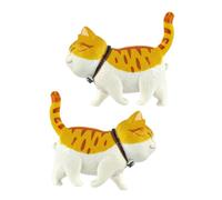 2Pcs Cat Figurine Cabinet Knobs Drawer Pulls Lovely, Decorative Door Pulls Dresser Handles for Living Room, Furniture Dresser, Yellow