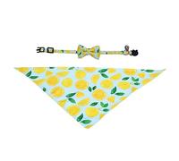 2Pcs Cat Fruits Scarf Bell Collar Set Stylish Triangle Bib Bow Tie for Kittens Durable Chic Design for Pet Fashion
