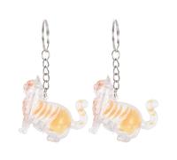 2pcs Cat Hair Keychain Secure Storage PET Loss Keepsake Holder Charm | ABS Shell, 5.30x4.60x2.50cm Size, Khaki Finish, Attachable for Keys, Bags, or Car Accessories