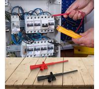 2pcs CAT III 1000V Multimeter Leads with 4mm Banana, 10A Insulated Clip Probes - PA Housing, Silicone-Grip, PVC Double-Insulated