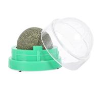 2pcs Cat Licking Mint Ball Catnip Treat for Cats with Rotating Design | Wall Stick-on Ball, Plastic and Mint Build, Green Finish, Boosts Activity and Aids Hairball Care