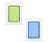 2pcs Cat Pattern Fragrance Solid Balm, Adhesive Air Freshener Decor | Gel Solid Material, Blue and Green Colours, Suitable for Bedroom Toilets, Dashboard Areas and Bathroom Tiles
