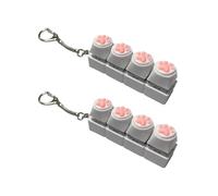 2Pcs Cat Paw Keyboard Fidget Toy, Cat Paw Shape Fidget Keyboard Keychain Stress Relief Toys, Light Up Sound Keyboard Clicker Fidget Toys, Easy to Carry Keyboard Keychain Gift for Adults Kids (B1)