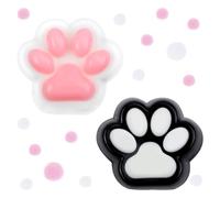 2pcs Cat Paw Squeeze Toys, Super Soft Cat Paw Squishy Toy with 10 Furry Stress Ball Toys Taba Kawaii Pinch Fidget Toys Fufu Decompression Artifact for Kids Teenage Adults Party Favors (Pink & Black)