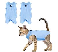 2PCS Cat Professional Recovery Suit, Anti-licking Cat Vest, E-Collar Alternative for Cats, Recovery Suit Post Surgery for Abdominal Wounds or Skin Diseases