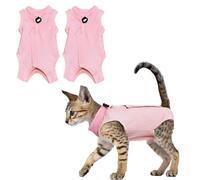 2PCS Cat Professional Recovery Suit, Anti-licking Cat Vest, E-Collar Alternative for Cats, Recovery Suit Post Surgery for Abdominal Wounds or Skin Diseases