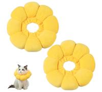 2PCS Cat Recovery Collar, Soft Elizabethan, Cone Collar, Adjustable Cute Sunflower Design, Suitable for Pet Medical for Quicker Healing Post-Surgery, Pet Recovery Collar for Cats, Dogs & Rabbits (S)