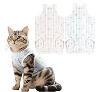 2PCS Cat Recovery Suit Post Surgery, Elizabethan Collar & Cone Alternative, Kitten Onesie Pet Surgical Spay Shirt for Abdominal Wounds or Skin Diseases