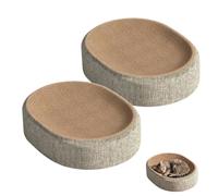 2Pcs Cat Scratch Bed, Natural Jute Cat Scratching Board, Furniture Protector Scratcher Bed, Durable Oval Cats Scratcher Beds Bowl for Kitten