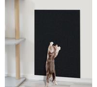 2PCS Cat Scratch Mat, 40cm x 200cm Cat Scratching Mats Self Adhesive, Durable DIY Cuttable Climbing Wall Scratch Pad, Anti Scratch Furniture Protector for Sofa Wall, Black