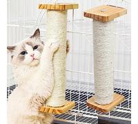 2pcs Cat Scratching Climbing Post- Sisal Hemp Cage Wooden Shelf Pets Perch Furniture Inside The cage with Install Screws (Sisal Hemp)