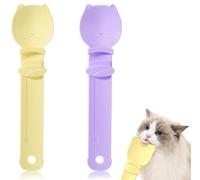 2PCS Cat Strip Feeder and Mixing Squeeze Spoon, 2Colors, Happy for Cats Wet Food, Multifunctional Lickable Treat Feeding Dispenser, Pet Can Supplies