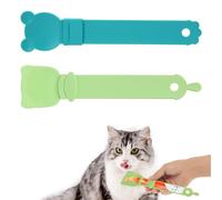 2pcs Cat Strip Feeders, Intelligent Strip Feeder Cute Kitten Lickable Squeeze Snack Treat Innovative Cat Puree Spoon Multi-Functional Cat Snack Strip Spoon for Wet Food Dogs and Cats(Green, Blue)
