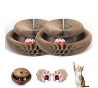 2pcs Cat Toy Scratch Board - Foldable Accordion Cat Scratching Board with Bell Ball - Interactive Cardboard Scratcher cat Toys for Engaging Play