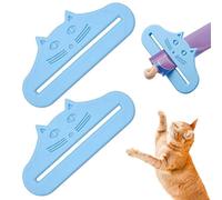 2PCS Cat Treat Squeezer, 3D Printing Cat Food Pouch Squeezer with Cute Pattern - Wet Snack Scraper & Easy Feeding Tool for Kittens Dogs, No Waste Design for Home & Travel, Blue