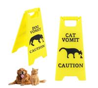 2PCS Cat Vomit Warning Sign, 2025 New Cat Vomit Wet Floor Sign, Interesting Caution Cat Vomit, Cat Vomit Sign, Dogs Vomit Sign, Prank Gift for Cat Dog Lovers for Home or Pet Areas