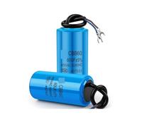2Pcs CBB60 450V electronic starter Running Capacitor Series Water Pump Startup Capacitors Start electronic starter Run 450VAC 3uF-80uF CZAOINCU(70UF Blue)