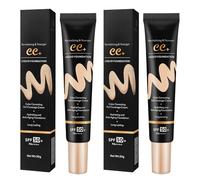 2PCS Cc Cream Cc Red Correct Lightweight Skin Perfector Tinted Moisturiser Spf 50+ 30g Non-greasy Balances Skin Tone Reduces Redness Suitable for Women