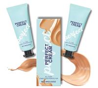 2pcs CC Cream Foundation,All-Over Complexion Perfector for Covers Scars & Imperfections,Waterproof Long-Lasting Hydrating Skin Tint Full Coverage Concealer,Covering Corrector Face Concealer Smooth