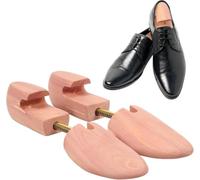 2pcs Cedar Shoe Trees For Men Women, Adjustable Wooden Boot Stretcher For Sneakers Boots, Natural Deodorizer & Shape Keeper For Closet Storage Log Color Large