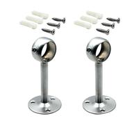 2PCS Ceiling Curtain Poles Brackets Heavy Duty Stainless Steel Rod Hanging Holders Silver/Black 25x100mm Standard Curtain Rod