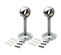 2pcs Ceiling Curtain Rod Brackets Heavy Duty Stainless Steel Holders for 25x100mm Drapery Poles Silver/Black