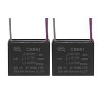 2Pcs Ceiling Fan Capacitor CBB61, Metallized Polypropylene Film Capacitor Great for Fans Pumps Motors Running Electronic Accessories