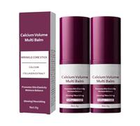 2PCS Cemenrete Calcium Multi Balm,Calcium Volume Multi Balm, Wrinkle Core Stick, Korean Collagen Moisturing Stick, Anti-aging, Hydrating, Almond & Vitamin E, for All Skin Types