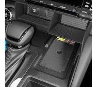 2Pcs Center Console Organizer Fit for 2025 2024 Toyota Land Cruiser 250 Prado - Wireless Charging Pad & Center Console Secondary Storage Box Insert Divider Cubby Drawers Interior Accessories