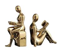 2Pcs Ceramic Book Ends, Decorative Bookends For Shelves, Book Ends For Shelves Decorative, Heavy Duty Storage For Books, Anti-Slip Ceramic Books Storage For Bookcase, Kitchen Cookbook Storage