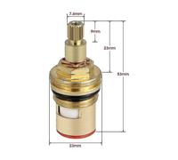 2pcs Ceramic Disc Head, Ceramic Cartridges, Universal Replacement Compatible With Brass Faucet 20 Notches X 53mm Replacement Compatible With Kitchen