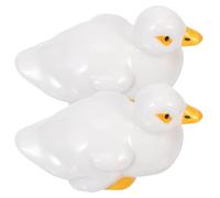 2pcs Ceramic Duck Shaped Toilet Bolt Covers Quick Attachment | Vivid Animal Shapes, Ceramic Material, Suitable for Contemporary Settings and Rental Refresh