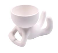 2PCS Ceramic Flower Plant Pots, 11*6*8cm Ceramic Flower Plant Pots, Vase Craft Mini Cute Plant Pots, Ceramic Flower Plant Container Bowl, Desktop Planter Succulent Container Mini Pot (White)