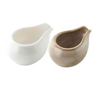 2pcs Ceramic Milk Pitcher, Controlled Pouring | Smooth Glazed Surface, Comfortable to Touch, Presentable Tableware for Restaurants, Home Cooks, Gravy and Cream