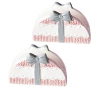 2pcs Ceramic Napkin Holder Stand for Table, Pink Vertical Design | Modern Elegant Decorative Piece, Space Saving Freestanding Form, Suitable for Dining Rooms and Kitchens
