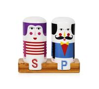 2PCS Ceramic Salt and Pepper Shakers Set with Bottom Bracket, Scandinavian Style Pepper Sets Refillable Spice Dispenser, Perfect Seasonal Kitchen Accessory & Gift for Kitchen Lovers
