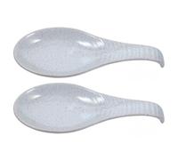 2pcs Ceramic Spoon Rest Retro Blue Kitchen Countertop Spoon Holder